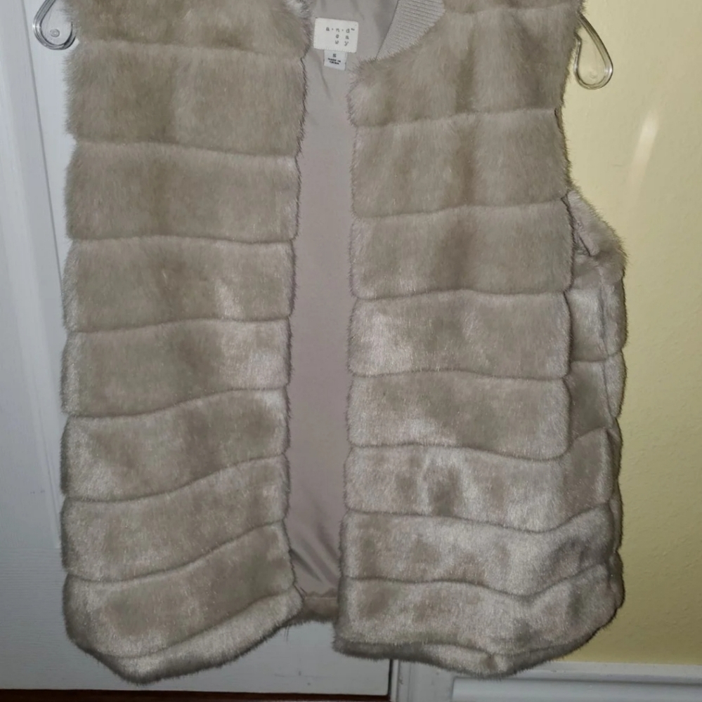 Super Soft Beige Fur Vest